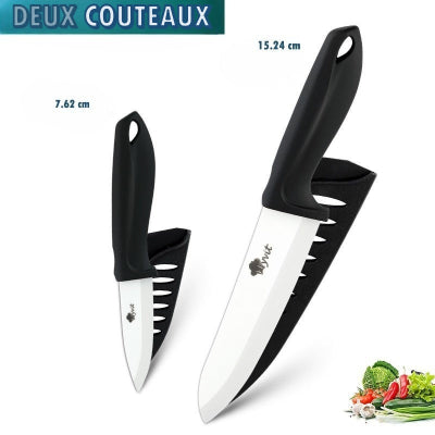 Couteau de cuisine en céramique ultra-tranchant avec entretien facile