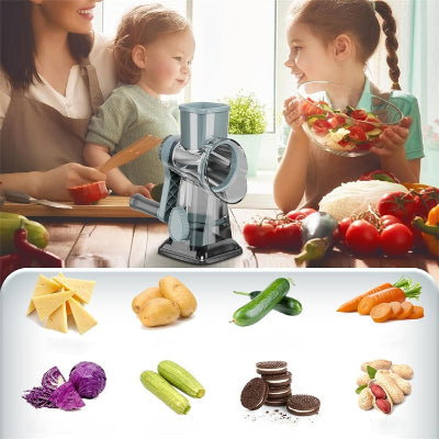 Râpe à légumes-rotative 3 en 1
