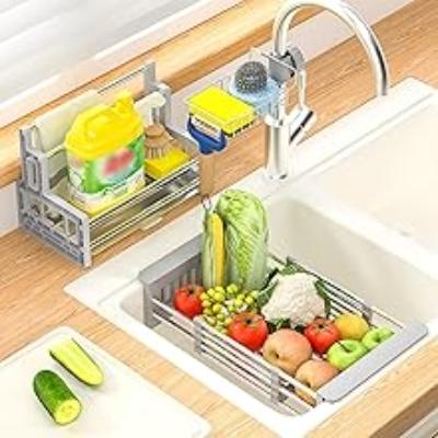 égouttoir-a-vaisselle-extensible-sert à laver les légumes