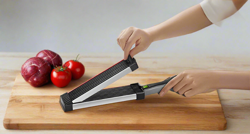 Trancheuse à viande compacte facile à nettoyer Fixation rapide et pratique